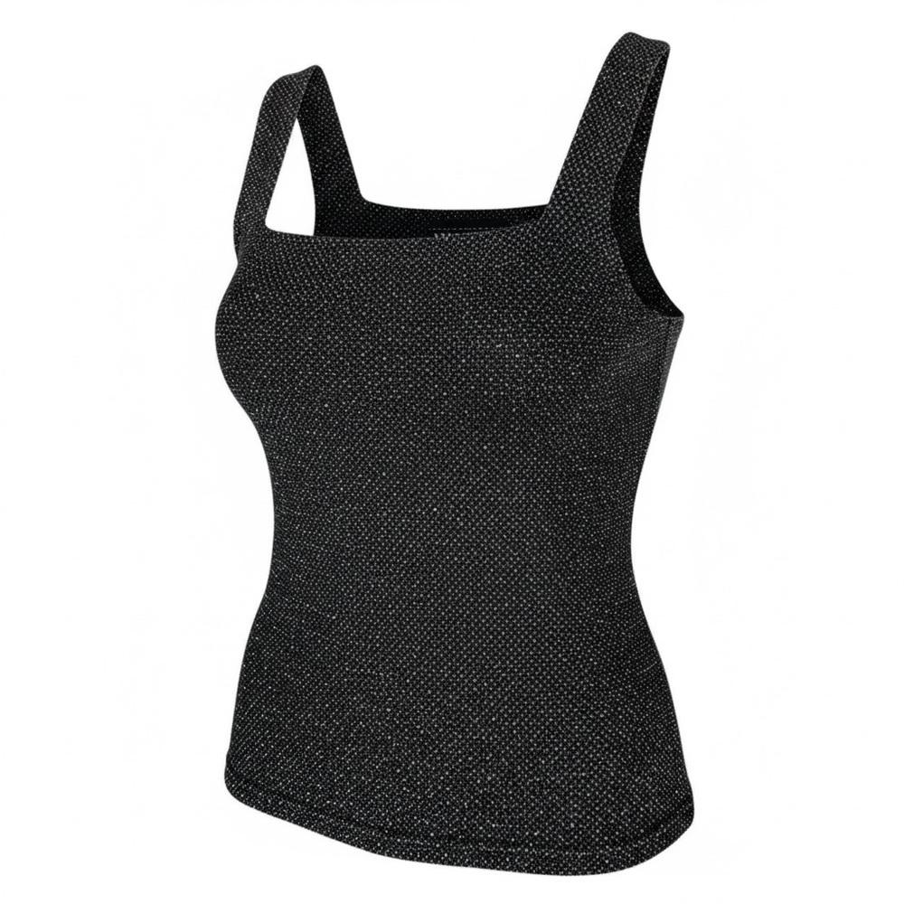 Vintage gray sparkly sleeveless top - Picture 3 of 10
